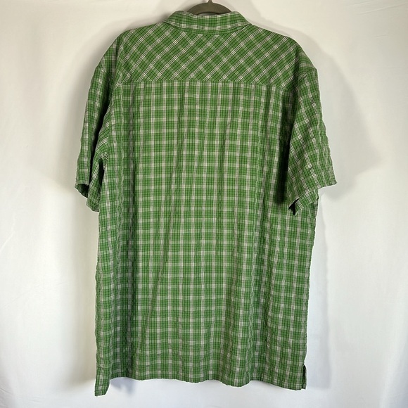 Columbia Green Checkered Button Down Short Sleeve Shirt XL - Picture 5 of 6
